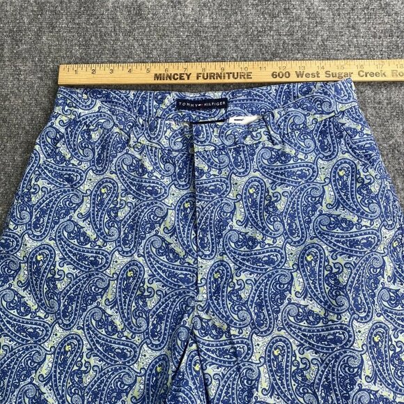 Vtg Tommy Hilfiger Pants Women's 31x30 Blue Paisley Boho Retro Y2K Lightweight - Picture 10 of 12